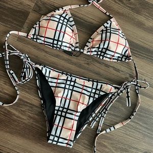 Inspired Plaid Print Bikini - Small